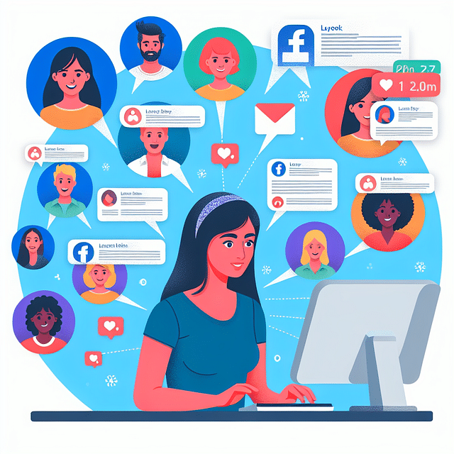 Facebook user engaging with audience