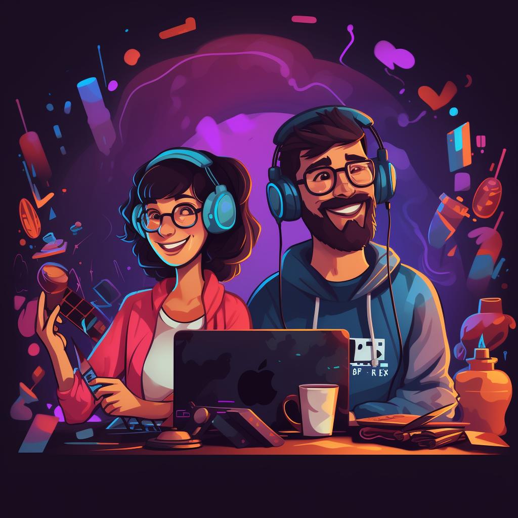 Two Twitch streamers collaborating on a joint live stream
