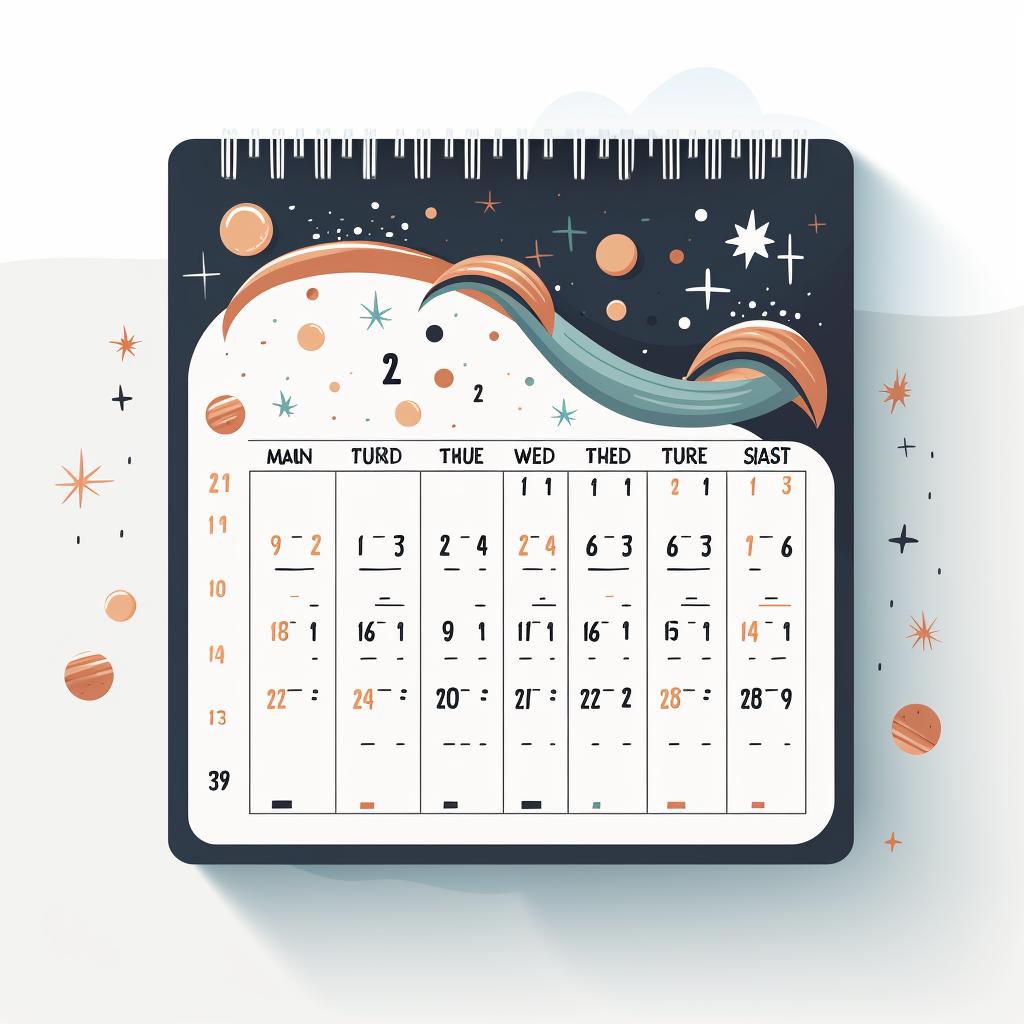 A calendar marked with daily TikTok posting schedule