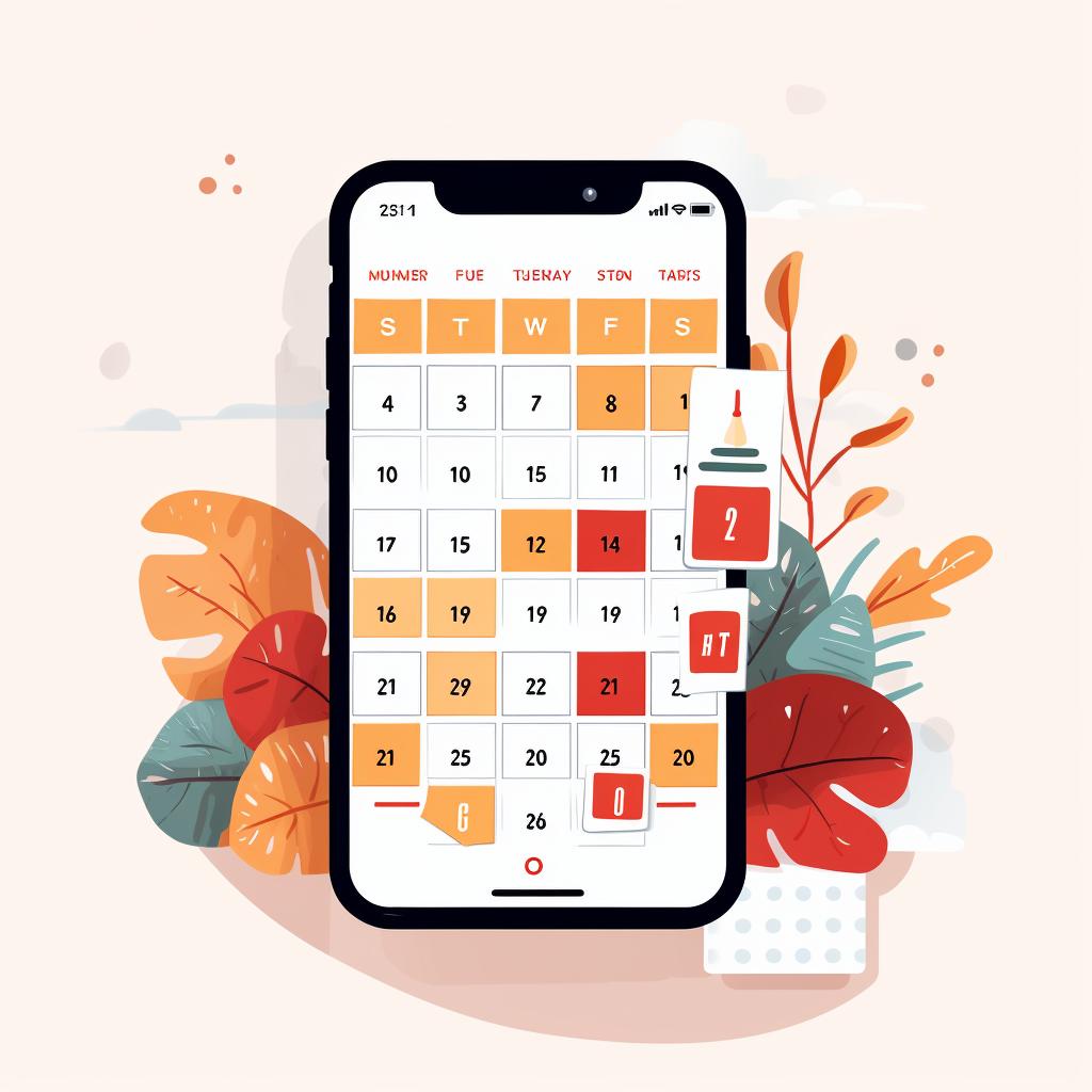 Calendar marked with regular Instagram Stories and Reels posting schedule