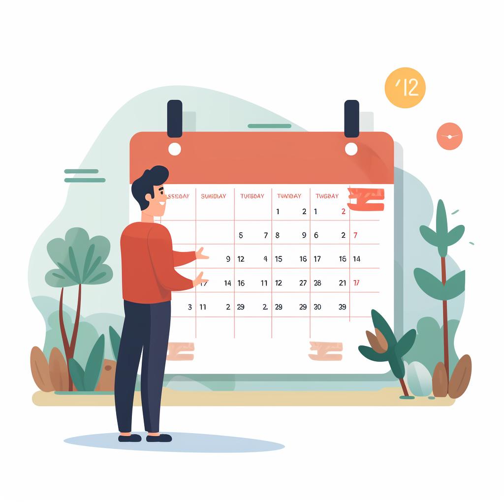 Calendar with daily TikTok post schedule